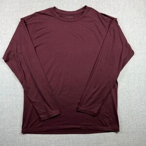 01.ALGO Performance Long Sleeve Shirt Mens Large Quick Dry Wicking SPF 40 Maroon